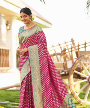 MANOHAR pure silk with heavy thread with heavy embroidery work blouse