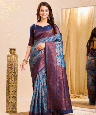 Banarasi Silk Saree with Waving Work